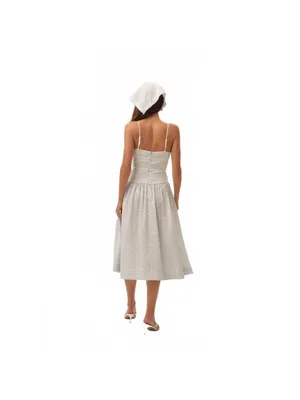 FOR LOVE and LEMONS georgia midi dress in blue gingham thumbnail 3