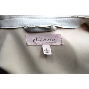Philosophy Republic Clothing‎ Faux Leather Utility Shirt Jacket Beige Size L thumbnail 6