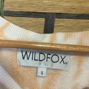 Wild Fox Tie Dye Peach And White‎ Cropped Sweatshirt Size Small thumbnail 7