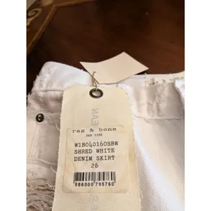 RAG & BONE White Norte Distressed Denim Skirt Size 26 thumbnail 10