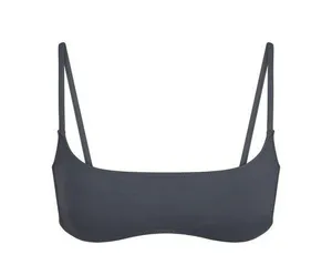 Skims Signature Swim Micro Scoop Bikini Top Gunmetal Size XL thumbnail 1