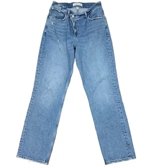 American Eagle Abercrombie & Fitch Curve Love The 90s Straight Ultra High Rise Jeans thumbnail 1