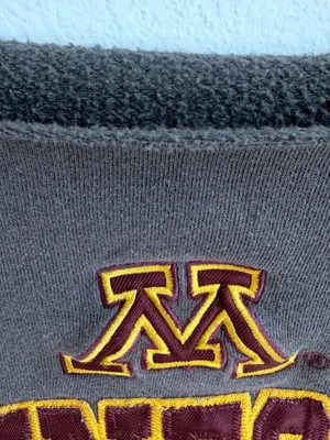 Minnesota university gray off-the-shoulder sweatshirt thumbnail 3