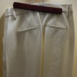 Reformation Alexa Wide Leg Cream Trousers size 2 thumbnail 4