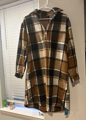 Cupshe Plaid Long Sleeve Mini Dress thumbnail 3