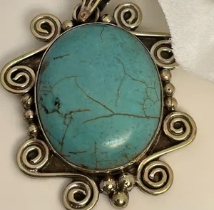 Boutique Howlite pendant from India. Gorgeous stone to slip on your favorite necklace! thumbnail 10