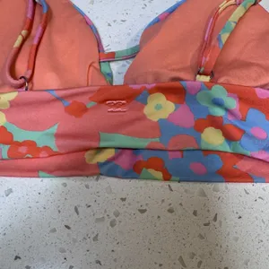 Billabong Womens Retro Floral Bralette Bikini Top Multicolor Daisy Print Small‎ thumbnail 2