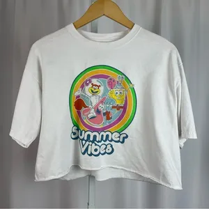 Nickelodeon Spongebob Squarepants Medium Graphic Crop Top Y2K 90's Cartoon thumbnail 1