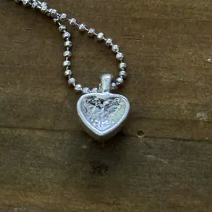 Silver tone pave heart pendant necklace thumbnail 4