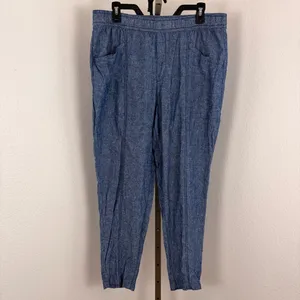 Old Navy high-waisted linen-blend cropped tapered pants thumbnail 3
