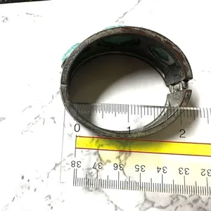 Faux turquoise silver engraved clamper bracelet Blue thumbnail 8