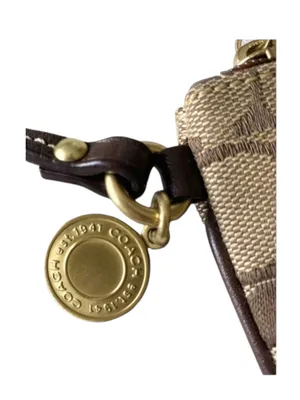 Coach ❃ Signature Monogram Jacquard Wristlet Clutch Bag ❃ Leather Trim ❃ Khaki ❃ thumbnail 7