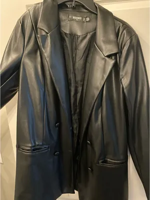 Missguided Leather Blazer Jacket thumbnail 2