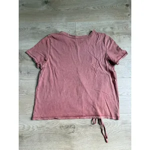 AERIE Cropped Keyhole Top short sleeve Burnt Orange/Rust distressed size M thumbnail 2