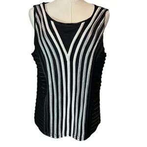 Damee Inc 2 PC Set Top and Overshirt Black Silver Sheer Mesh Art XL Space Punk thumbnail 2