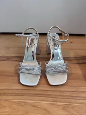 Badgley Mischka Brixley satin heel with rhinestones thumbnail 7