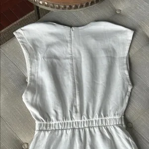 Zara White Cotton Blend Sleeveless Romper One Piece Size Medium thumbnail 6