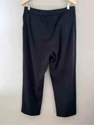 Halara Flex High Waisted Pleated Side Pocket Tapered Work Pants Black Large thumbnail 2