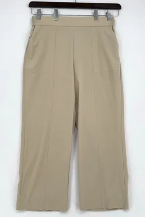 LOFT Outlet XL Beige Pull On Wide Leg Pants Stretch Elastic Waist Pockets Casual thumbnail 1
