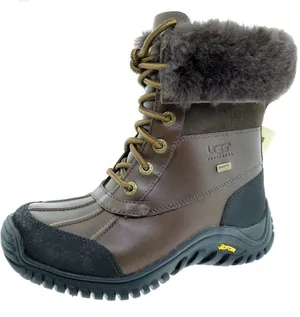 UGG Brown and Black Shearling-Lined Lace-Up Winter Boot thumbnail 1