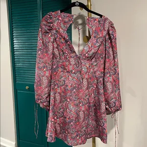 FOR LOVE & LEMONS nwt Tonya mini long sleeve open back dress xs/s fit thumbnail 5