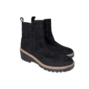 Maurices Bridget Chelsea Boots Black Faux Suede Ankle Zipper thumbnail 2