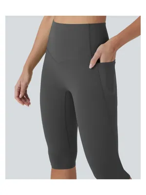 Halara S Womens Gray High-Waisted Capri Leggings With Pockets Size S thumbnail 2