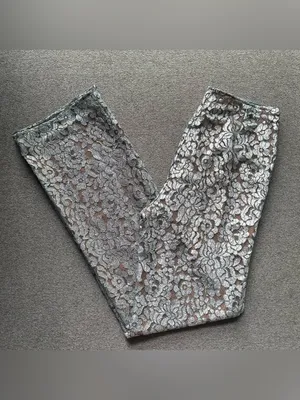 House of CB London Mara Metallic Lace Straight Leg Pants Small thumbnail 9