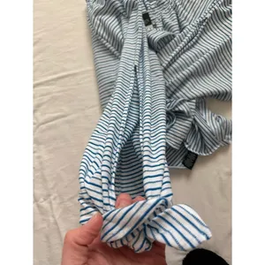 Lauren Ralph Lauren Blue Stripe Off Shoulder Tie Sleeve Top L‎ thumbnail 5