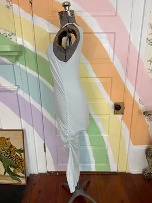 Beyond Yoga Fit The Mood Bodycon Ruched Midi Dress Light Blue Sz S 🧡🍄 thumbnail 4