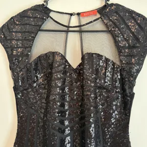 Banjul Large Black‎ Sequin Mini Dress Mesh Sleeveless Zipper Cocktail Formal thumbnail 3