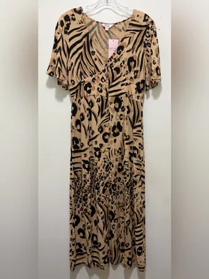 Miss Selfridge Animal Print Full Button Front Dress 4P‎ NWT thumbnail 2