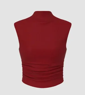 Cider High Neck Sleeveless Ruched Tank Top thumbnail 2