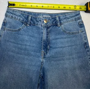 Wonder Nation Girls Barrel Jeans High Rise Adjustable Waist Size 12 NEW Med Wash thumbnail 3