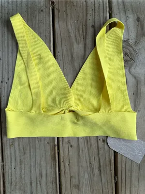 NWT Meshki Kaesha crop top yellow medium thumbnail 5