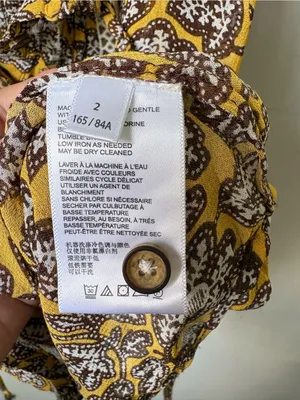Anthropologie Floral Lace Trim Tank Top Yellow Brown Size 2 thumbnail 6