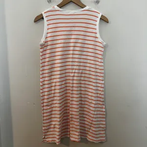 Lake Pajama Pima Cotton Nightgown Green Orange Stripe Sleepshirt Sleepwear thumbnail 3