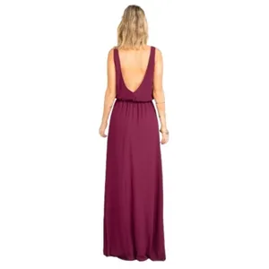 Show Me Your Mumu Dress Small Kendall Maxi Chiffon‎ Sleeveless in Burgundy thumbnail 3