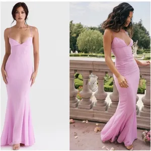 NWOT HOUSE OF CB Loren Pink Corset Maxi Dress sz L thumbnail 2