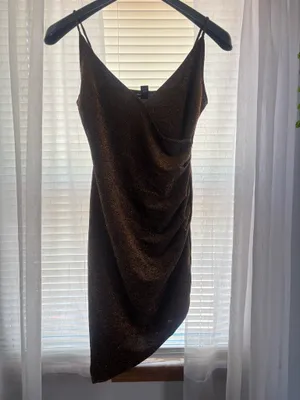 Charlotte Russe Mini Gold Dress Black thumbnail 2