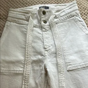 Abercrombie & Fitch Cream Ultra-High Rise Jeans thumbnail 4