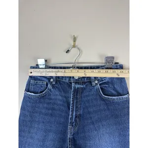Zara Jeans Womens Blue Size 6 Denim Flare High Rise Raw Hem Medium Wash thumbnail 10