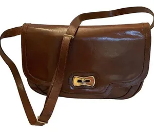 Crouch & Fitzgerald Brown Leather Adjustable Strap Crossbody Shoulder Bag ITALY thumbnail 1
