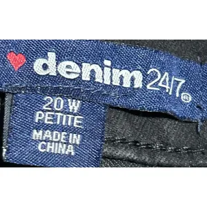 Denim 24/7 Women's Black‎ Wide Leg High Rise Jeans Size 20W Petite thumbnail 3