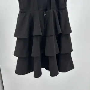 Altar'd State Black halter open back ruffle tiered Mini Dress M flirty dance thumbnail 5