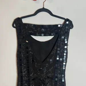 Free People Speak Easy Beaded Mini Dress Black thumbnail 6