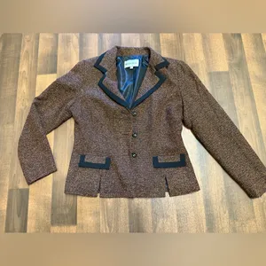 Danny & Nicole Blazer Brown and Black Blazer with Classic Cut thumbnail 2