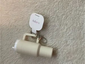 Cream Lip Balm Keychain Holder with Clip thumbnail 2