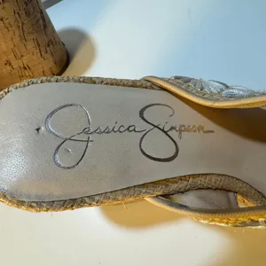 Womens Jessica Simpson Size 6.5 EU 37 Tan Cork Daisy Wedges Slip On JS-Seena A2 thumbnail 3