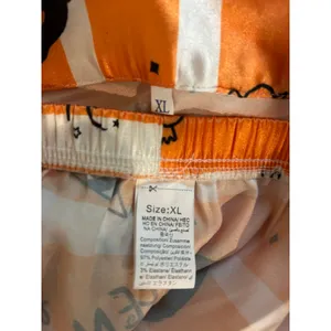 Halloween Pajama Set Pumpkin Bat Candy Satin Button Shirt Shorts XL Spooky Cute thumbnail 8